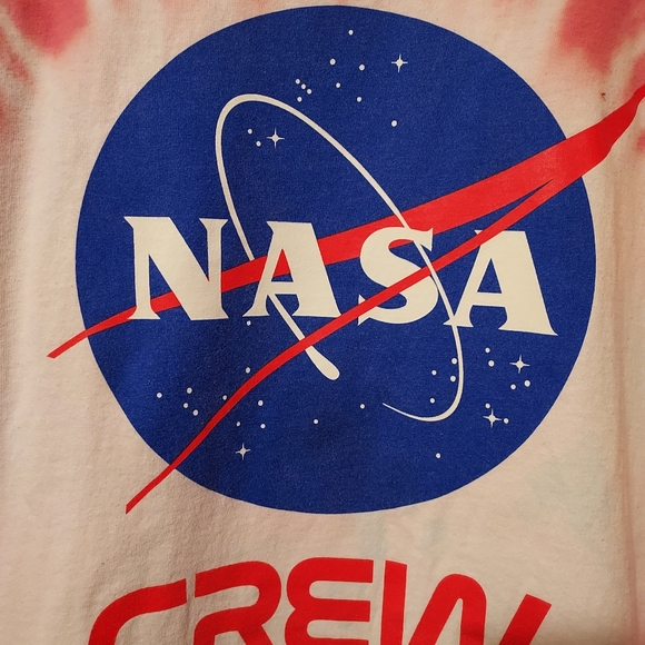 Chemistry Mens XL NASA Crew Astronaut Space Tie Dye T Shirt Blue Red Pink READ - Picture 2 of 9